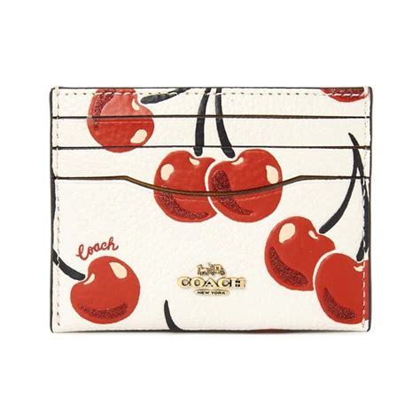 coach cherry card wallet.